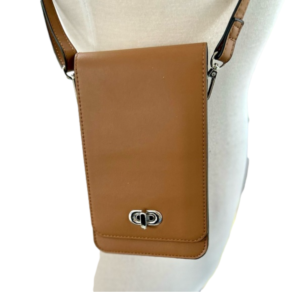 Save The Girls Touch B Screen Tan Crossbody Wallet Phone Purse Carryall Bag